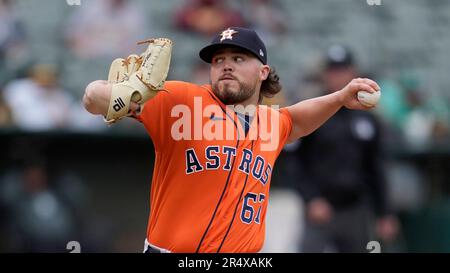 Houston Astros starting pitcher Parker Mushinski (67) pitches in the eighth  inning against the Seattle Mariners, Wednesday, May 4, 2022, in Houston,  Texas. The Astros defeated the Mariners 7-2. (Kirk Meche/Image of