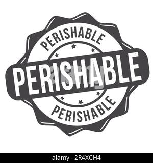 Perishable grunge rubber stamp on white background, vector illustration Stock Vector