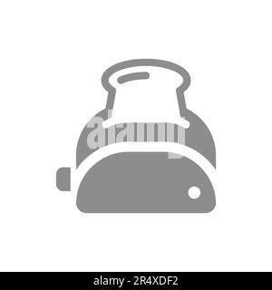 Toaster oven filled vector icon. Toast bread symbol. Stock Vector