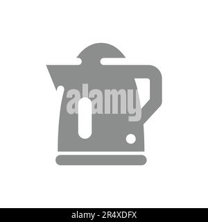 Electric kettle filled vector icon. Hot water boiler symbol. Stock Vector
