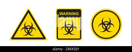 Biological Hazard Symbol Set on white background. Stock Vector