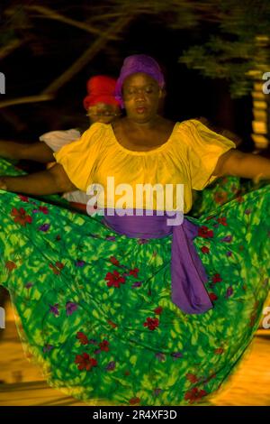 Folk and Cultural Group perform song and dance at a resort in Jamaica; Montego Bay, Jamaica, West Indies Stock Photo