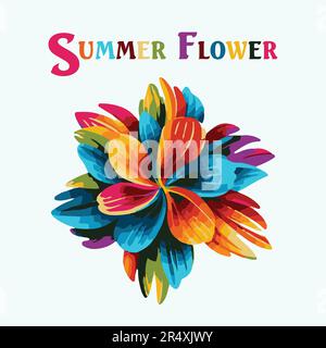 Hand Drawn Colorful Summer Flower Vector Illustration. Stock Vector