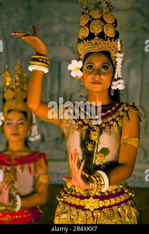 Dancers performing at a hotel in Siem Reap, Cambodia; Siem Reap, Cambodia Stock Photo