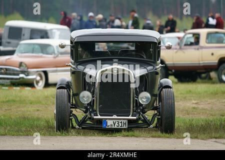 FINOWFURT, GERMANY - MAY 06, 2023: The hot rod based on Ford Model A, 1932. Race festival 2023. Season opening. Stock Photo