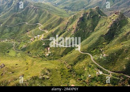 beautiful green Anaga rural national park and mountains, Tenerife, Canary island Stock Photo