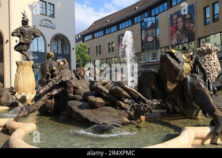 Fountain marriage carousel (Ehekarussell) in Nuremberg - Germany, May 26, 2023 Stock Photo