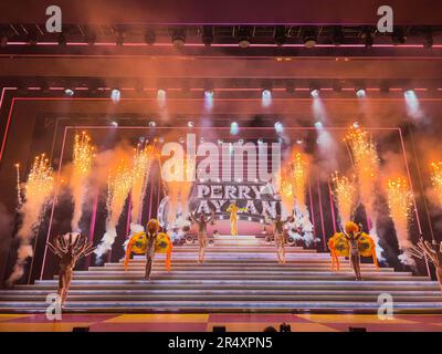 May 12, 2023: American singer / songwriter, Katy Perry, performs at the Resorts World Theatre in Las Vegas on the final run of her 'PLAY' residency which has ran from 2021 - 2023 (Credit Image: © Myles Wright/ZUMA Press Wire) EDITORIAL USAGE ONLY! Not for Commercial USAGE! Stock Photo