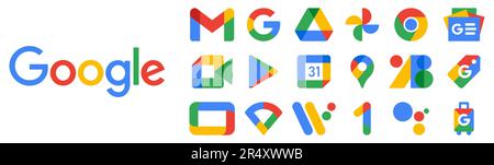 Google product icons. Official application icons in Google. Editorial vector icon Stock Vector