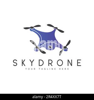 Sky Drone Logo Design Drone Camera Logotype Stock Vector