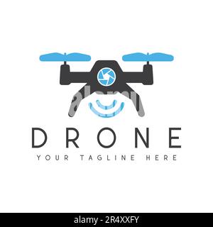 Sky Drone Logo Design Drone Camera Logotype Stock Vector