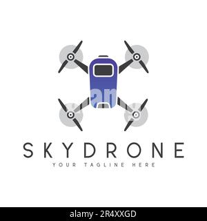 Sky Drone Logo Design Drone Camera Logotype Stock Vector