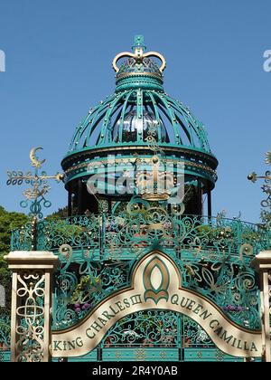 King Charles III and Queen Camilla Coronation Garden at Hazelbank Park, Belfast, Northern Ireland, UK Stock Photo