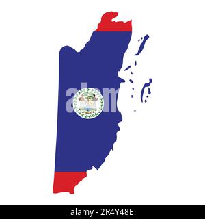 Belize Country in Central America flag map vector illustration Stock Vector