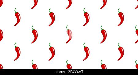 Seamless red chili pepper icon pattern, repeats vertically and horizontally Stock Vector