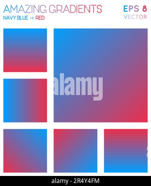 Colorful gradients in navy blue, red color tones. Adorable gradient background, imaginative vector illustration. Stock Vector