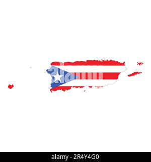 Puerto Rico vector illustration Territory map and flag design Stock Vector