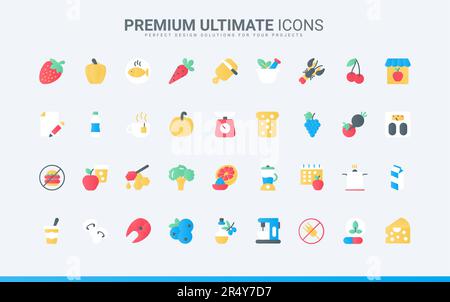 Health support and help in hospital symbols and equipment for check organs, ambulance and clinic laboratory research. Medical diagnostics, healthcare trendy flat icons set vector illustration Stock Vector
