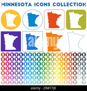 Minnesota state outline map set Stock Vector Image & Art - Alamy