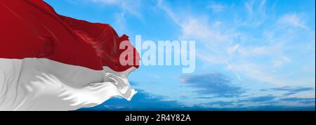 flag of Historic peoples Curonians and Semigallians at sky background, panoramic view. flag representing ethnic group or culture, regional authorities Stock Photo