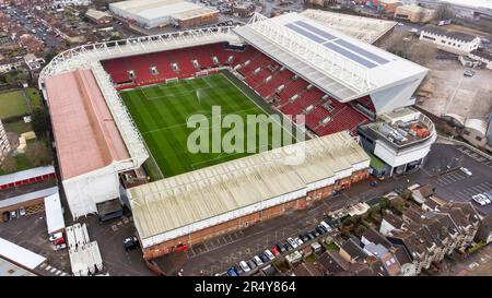 Aerial view of Ashton Gate, home of Bristol City FC Stock Photo