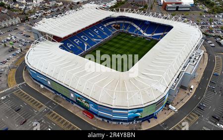 Aerial view of the Cardiff City Stadium, home of Cardiff City FC. Stock Photo