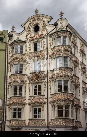 Helbling House near the Golden Roof in Old Town, Innsbruck, Austria Stock Photo