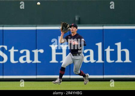 Cleveland Guardians right fielder Will Brennan greets teammates after the  ninth inning of a baseball game against the Detroit Tigers, Wednesday,  April 19, 2023, in Detroit. (AP Photo/Carlos Osorio Stock Photo - Alamy