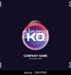initial logo With Colorful Circle template vector Stock Vector