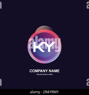 initial logo With Colorful Circle template vector Stock Vector