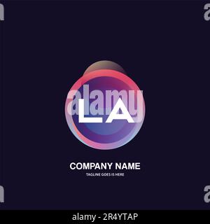 initial logo With Colorful Circle template vector Stock Vector