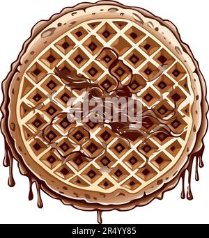 gofre with chocolate sauce Stock Vector