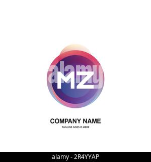 MZ initial logo With Colorful Circle template Stock Vector Image & Art ...