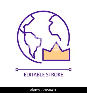 Worldwide leadership RGB color icon Stock Vector