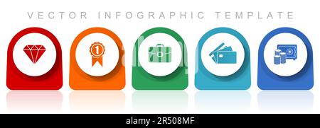 Shopping icon set, flat design miscellaneous colorful icons such as diamond, badge, case, credit card and money for webdesign and mobile applications, Stock Vector
