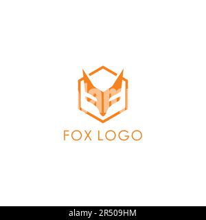 Fox hexagon Logo. simple and clean design for you Stock Vector