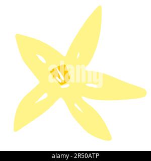 Vector abstract flower. Color blossom isolated on white background. Hand-drawn daisy. Cartoon pink petals Plant. Fresh bouquet sign. Symbol of summer, Stock Vector