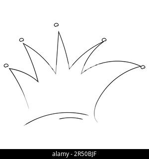Royal crown, queen or princess diaden, tiara head, King in doodle style ...