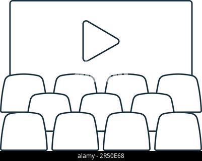 Cinema hall icon. Monochrome simple sign from entertainment collection. Cinema hall icon for logo, templates, web design and infographics. Stock Vector