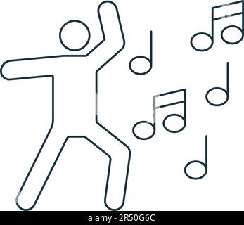 Dancing icon. Monochrome simple sign from hobby collection. Dancing icon for logo, templates, web design and infographics. Stock Vector