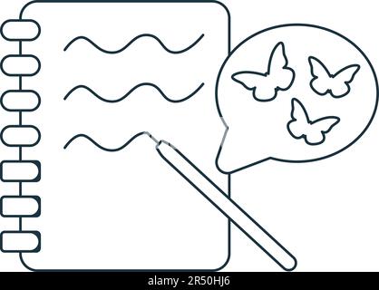 Writing icon. Monochrome simple sign from hobby collection. Writing icon for logo, templates, web design and infographics. Stock Vector
