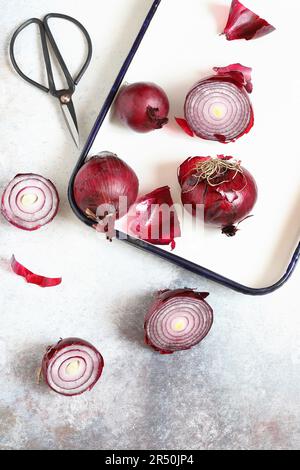 Red onions Stock Photo