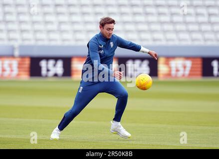 England's Stuart Broad playing football during a nets session at Lord's Cricket Ground, London. Picture date: Wednesday May 31, 2023. Stock Photo