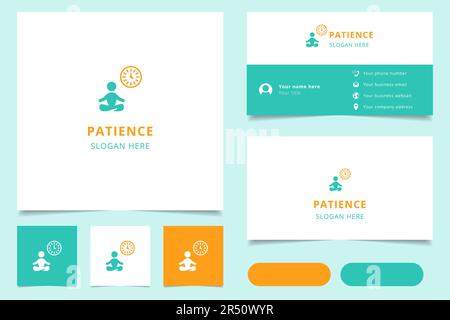 Patience logo design with editable slogan. Branding book and business card template. Stock Vector