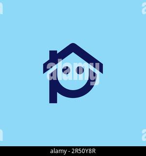 P Home Smile Logo. Smile Home Logo. letter P Logo Stock Vector