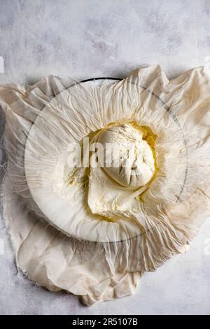 Strained Ricotta Strained ricotta cheese in a cheesecloth Stock Photo - Alamy