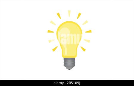 Yellow light bulb icon idea icon working bulb on white Stock Vector