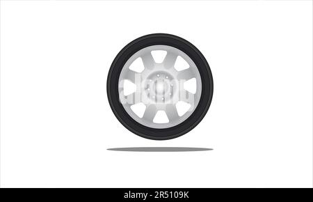 car wheel , car tire, tyre isolated on white Stock Vector