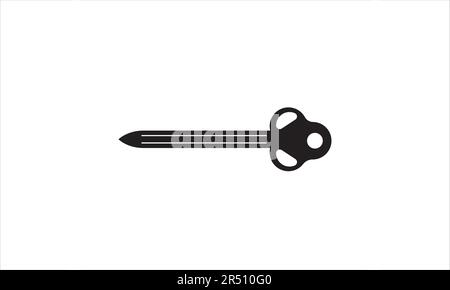 black key vector on white background Stock Vector