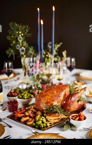 Roast turkey for Christmas dinner Stock Photo